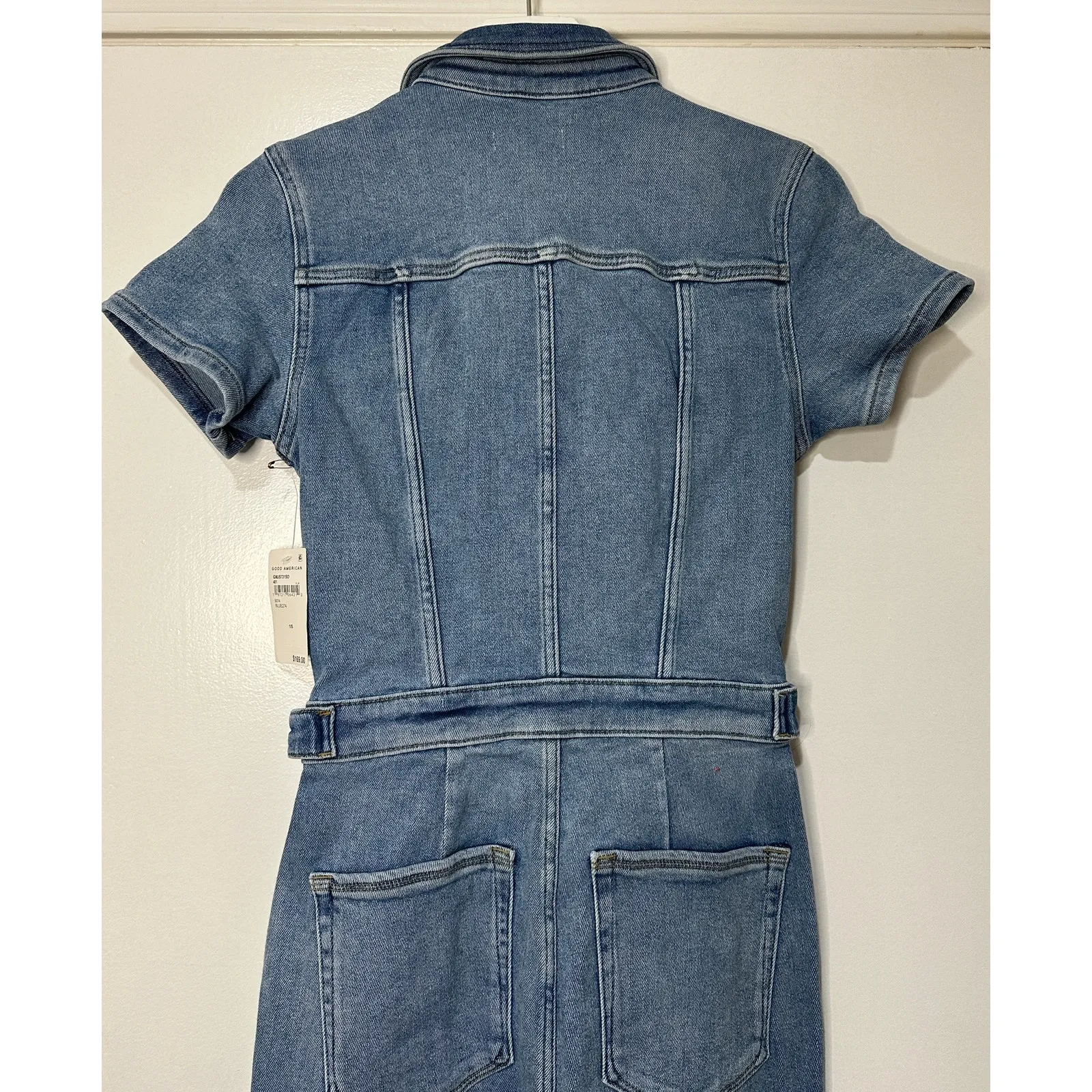 Good American Fit for Success Denim Jumpsuit Blue Wash Size Small NWT Nordstrom - Image 13