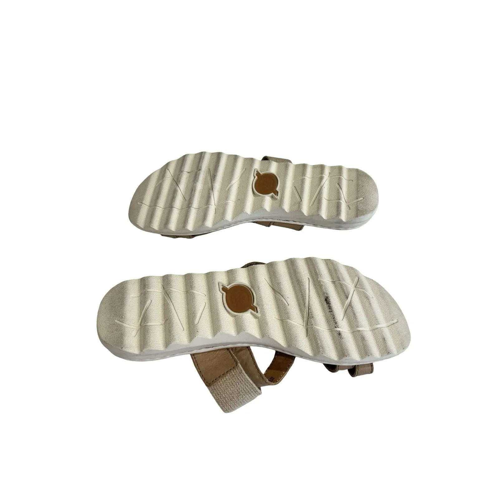 Born Brea Slide Strappy Khaki Leather Sandals Size 8 M - Image 4