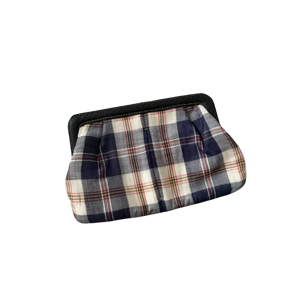 J CREW Fall Plaid Clutch Handbag NEW NWOT Black - Image 8