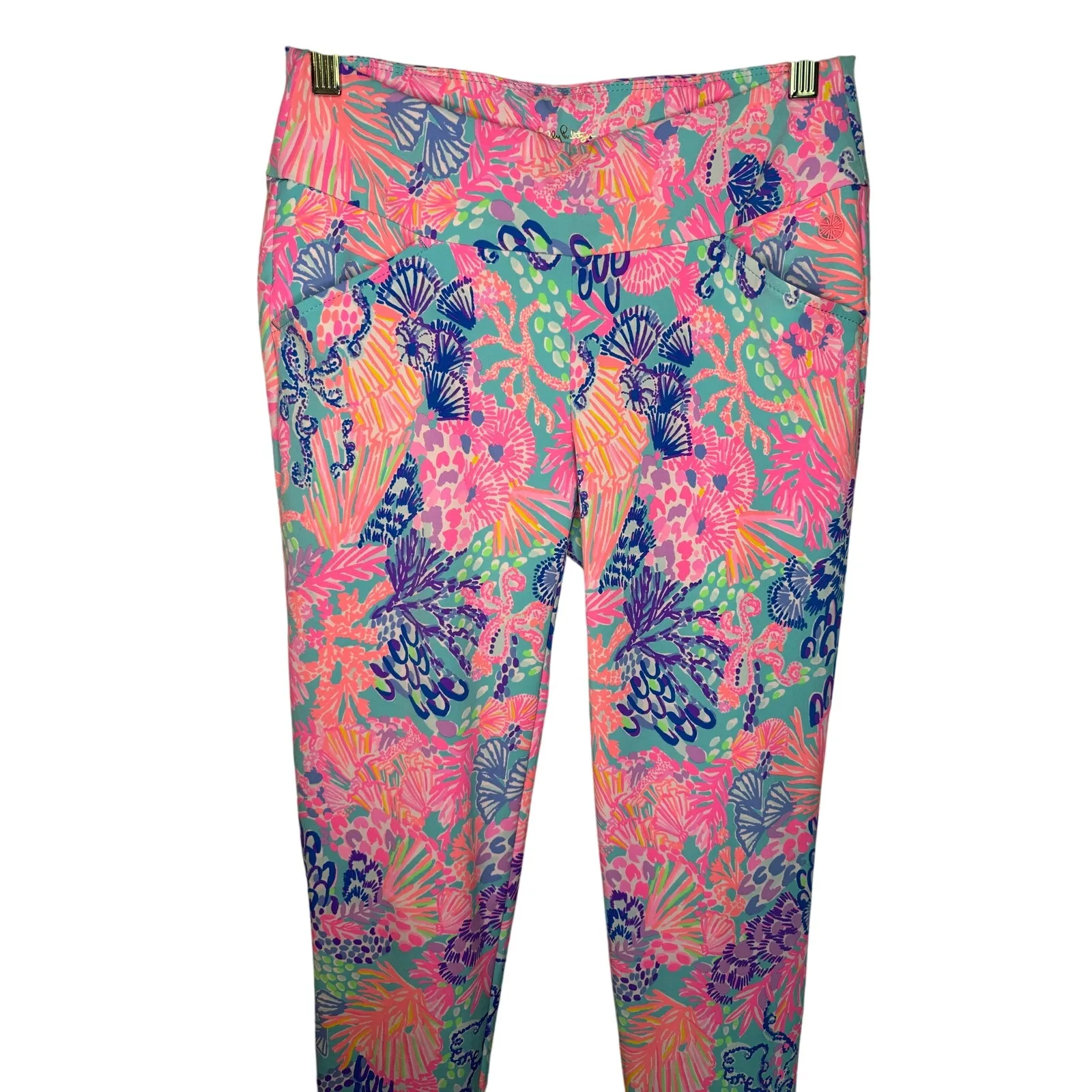 Lilly Pulitzer Luxletic 28” Corso Crop Golf Pants Women’s 0 Splendor in the Sand - Image 4
