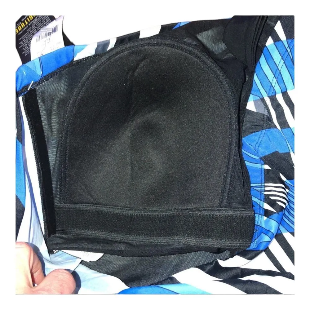 NWT Longitude Woman Halterneck swimsuit ib blue & white size 20 W - Image 7