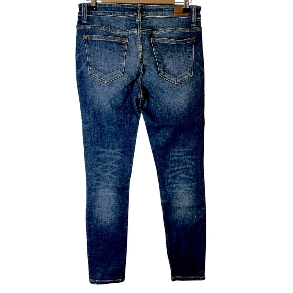 Judy Blue Bristol Jeans Womens 9/29 Blue Medium Wash Denim Skinny Fit JB82106MD‎ - Image 4