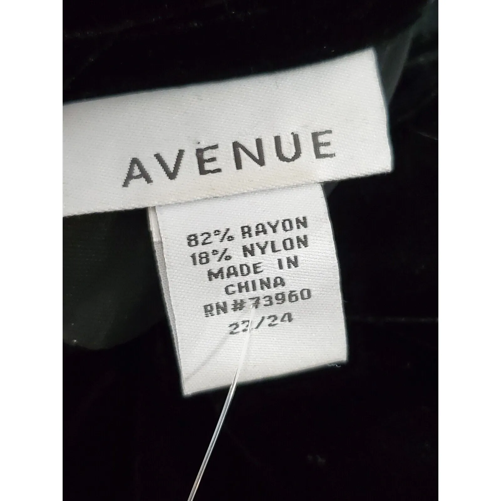 Avenue Women's Black Rayon Collared Neck Long Sleeve Casual Button Down Shirt XL - Image 8