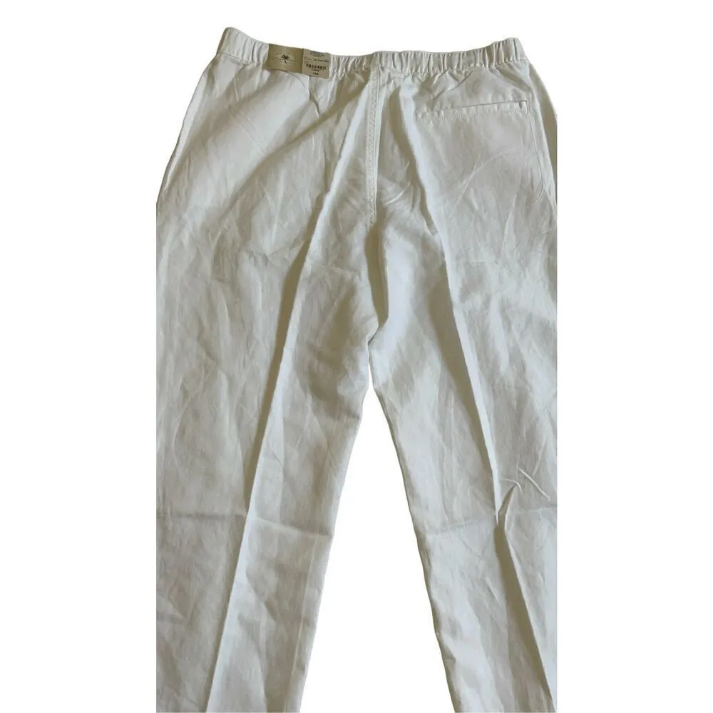 Island Shores White Linen Pants Large - Image 4
