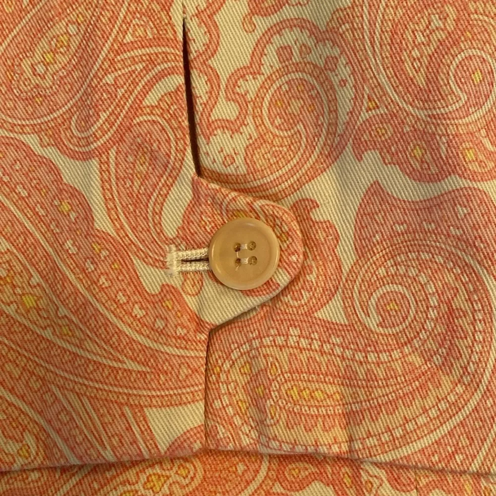 J Crew Favorite Fit VTG Pink Paisley Cotton Capri Pants Size 6 - Image 9