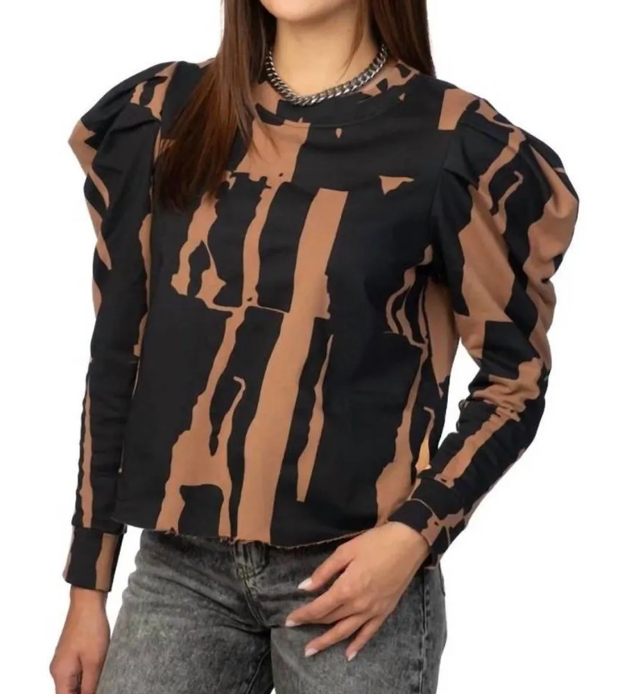 CROSBY By Mollie Burch Bixby Sweater Cotswold Black Brown Size Medium - Image 1