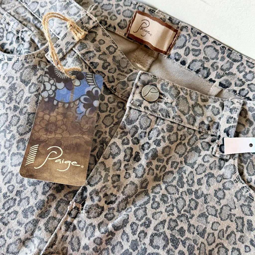 Paige Peg Skinny Leopard Print Jeans Womens Size 31 Ankle Pant - Image 7