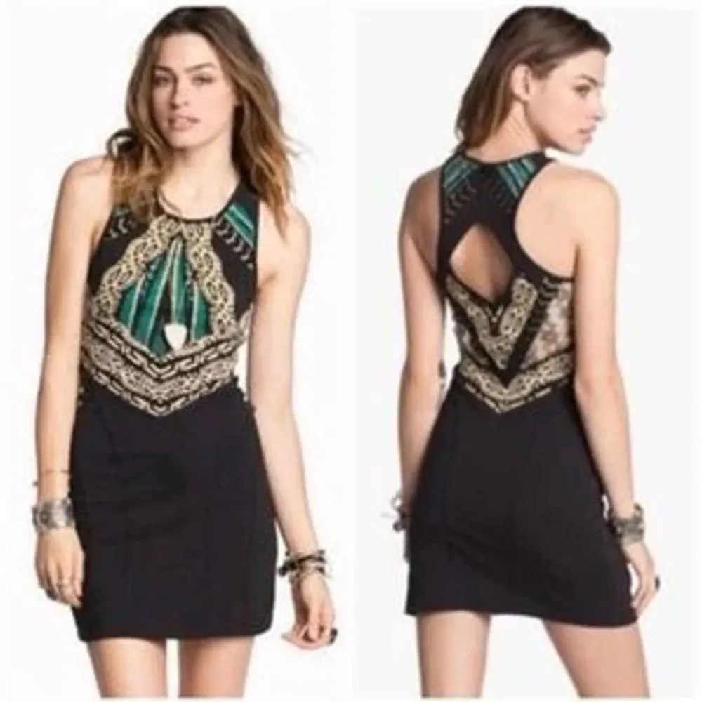 Free People Out of Africa Cut Out Bodycon Dress Small/Black - Image 2