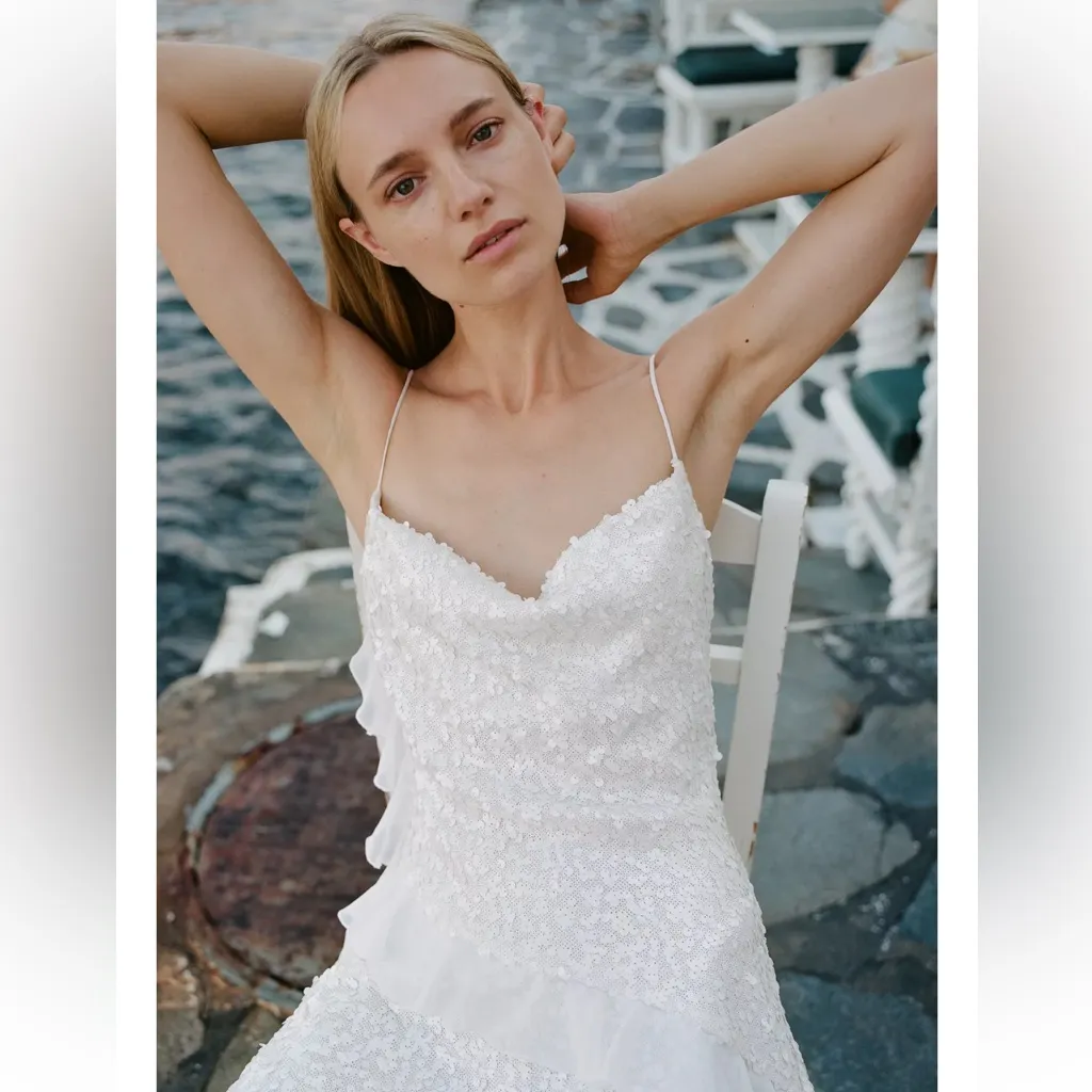 Zara Sequin Ruffle Mini Dress - Image 4