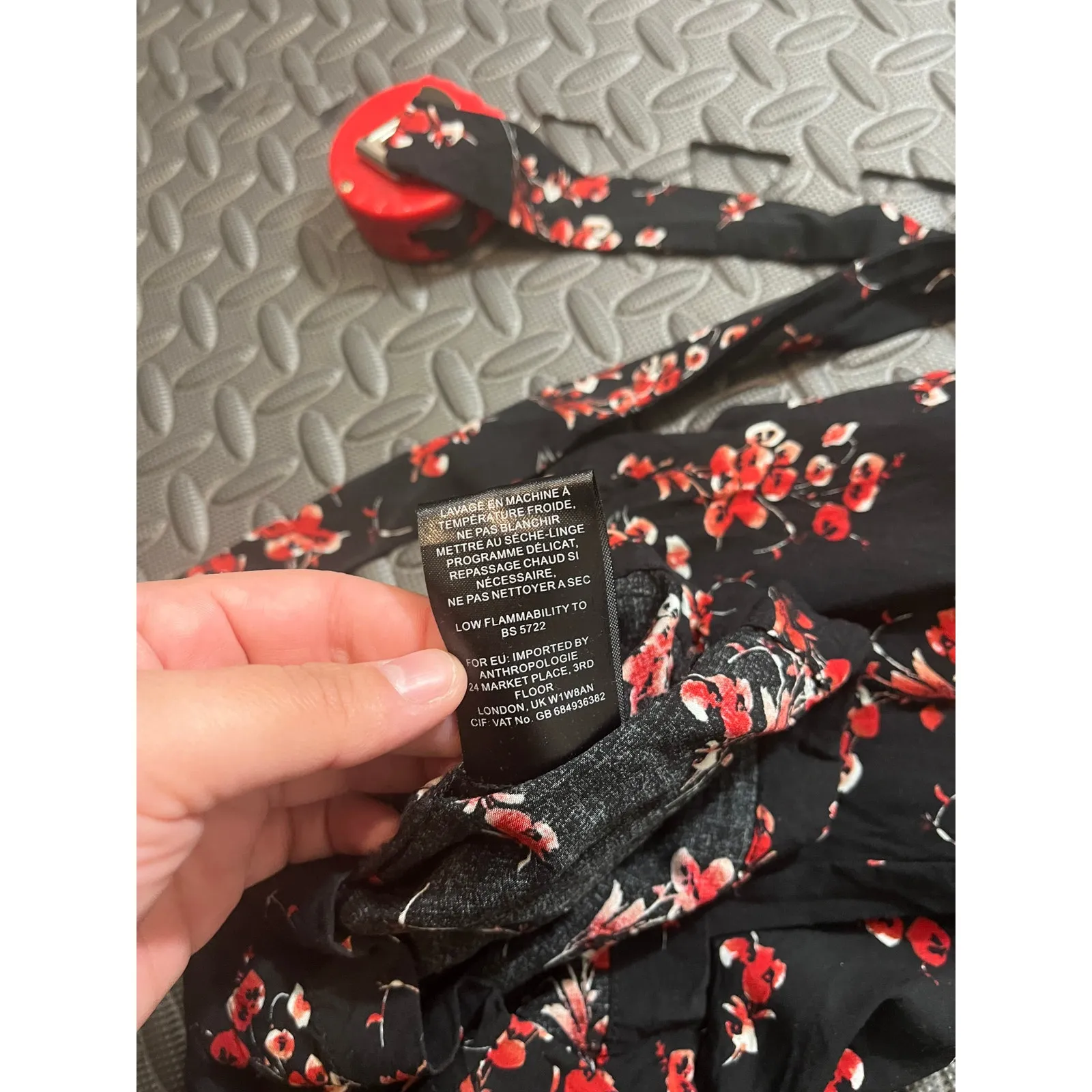 Velvet Graham & Spencer For Anthropologie Freddy Floral Black Red Jumpsuit XS - Image 10