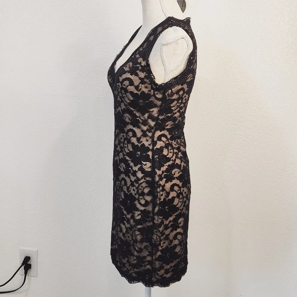 Liberty Love Black Lace Dress With Nude Lining Size: M - Image 3