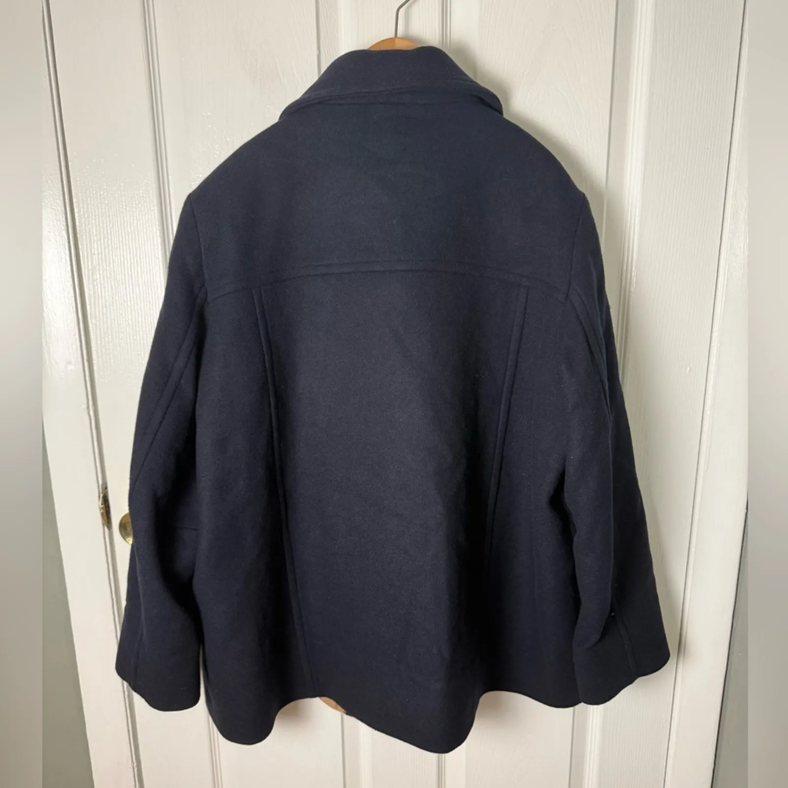 Barbour Ingrid Double Breasted Wool Blend Peacoat Navy 14 - Image 3