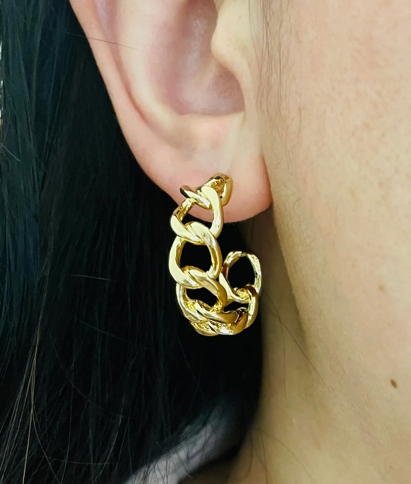 MIDI Chain Link Hoop Silver - Image 3