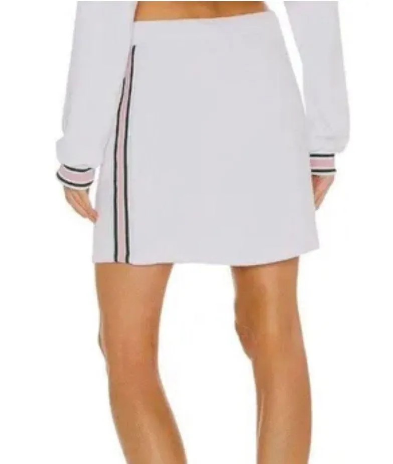 Revolve Tennis Club Drawstring White Terry Mini Skirt Sz XS Sporty Preppy Ribbon - Image 2