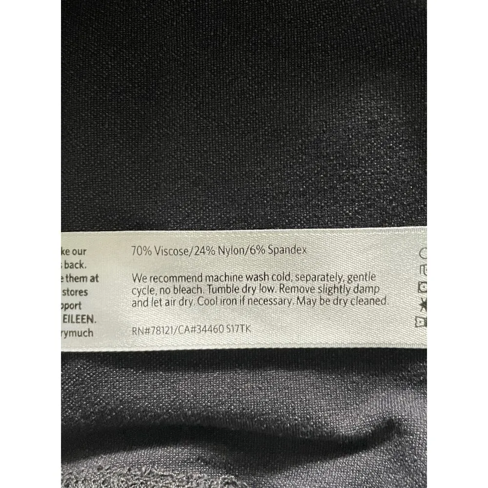 Eileen Fisher Black Charcoal Tapered Leg Pull On Pants  Viscose Blend Size Large - Image 5