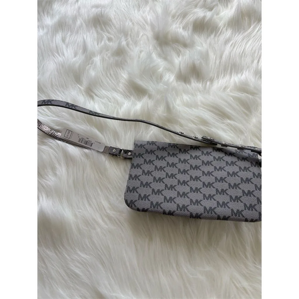 Michael Kors Women's Gray MK Logo Belt Bag Adjustable Sophisticated‎ Style Sm - Image 4