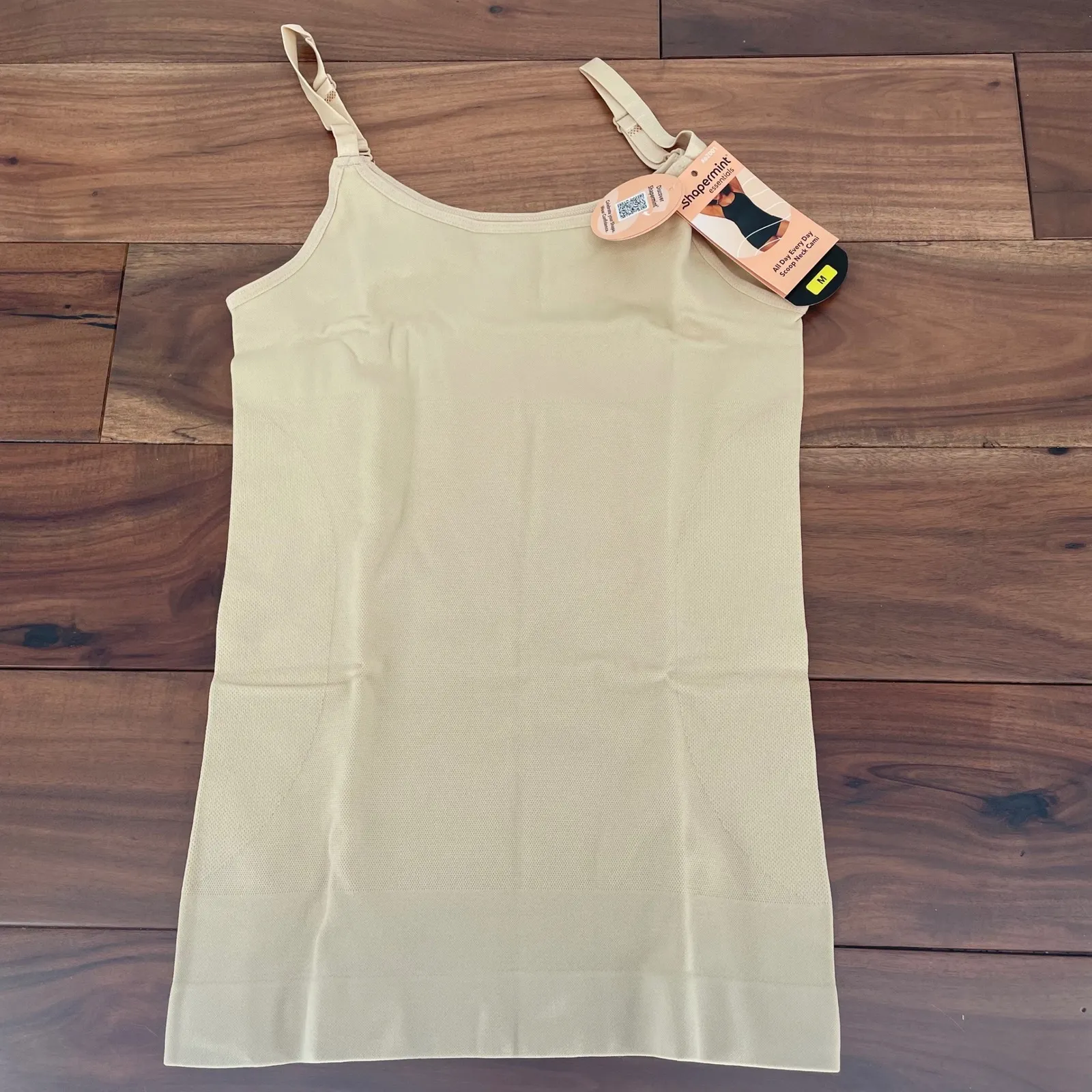 Shapermint Essentials All Day Every Day Scoop Neck Shapewear Tank Chai Size M Tan - Image 2