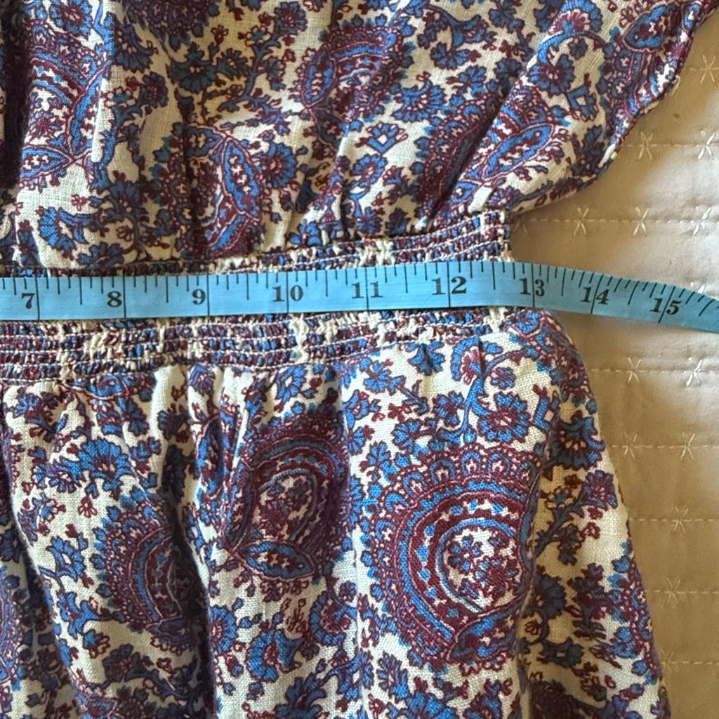 J.Crew Palermo Smocked-Waist Linen Mini Dress in Floral Bouquet, size Small‎ - Image 8