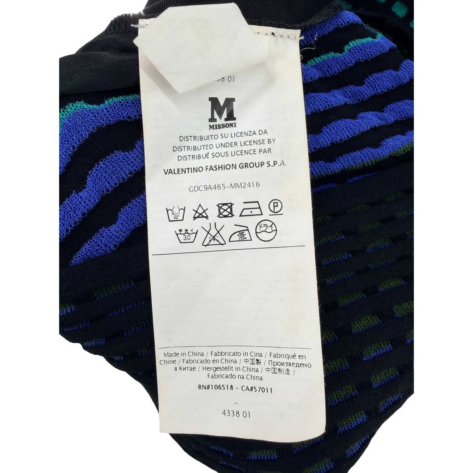 MISSONI M Mesh Knit Ombre Bodycon Dress Black Blue Green Sleeveless Size 4 40 - Image 6
