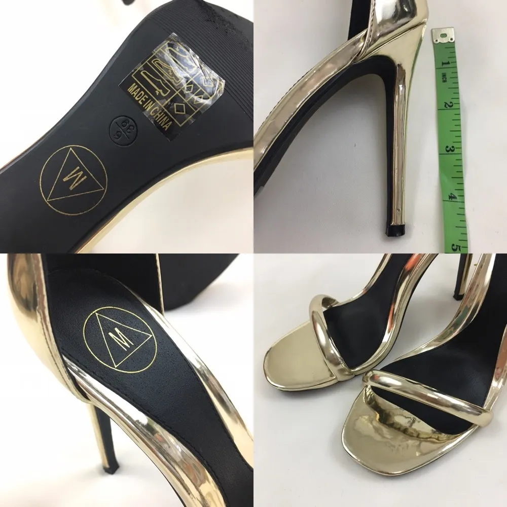 Missguided Barely There Gold Sandals 9 - Image 8