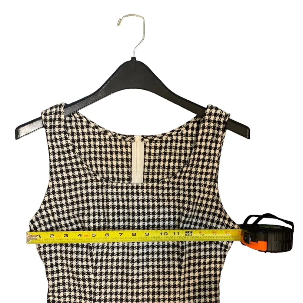 Gingham Checkered Black & White Summer Mini Dress - Image 5