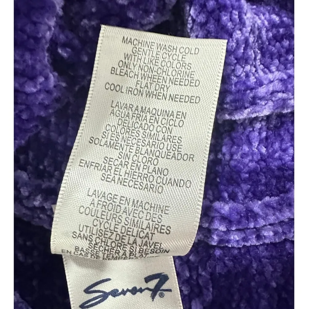 Seven7 Pullover Sweater Women's Small Purple Knit Plush Chenille Long Sleeve - Image 5