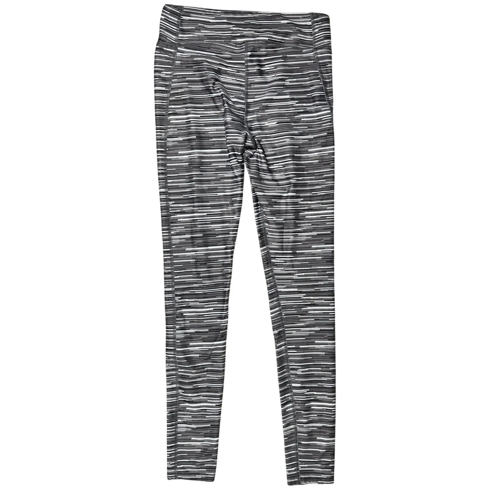 Under Armour HeatGear Compression Leggings‎ Black White Stripe Pattern M - Image 2
