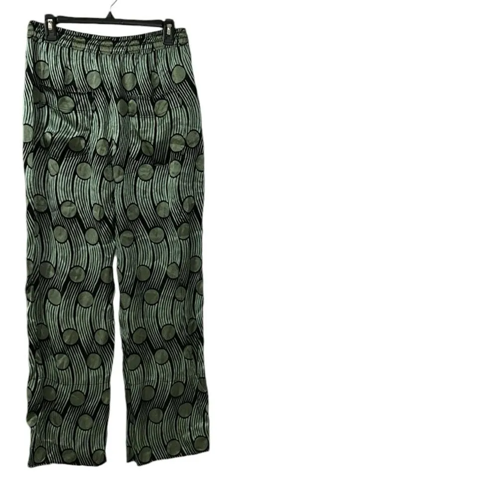 Zara Green & Black Printed Pants(Size Medium) - Image 5