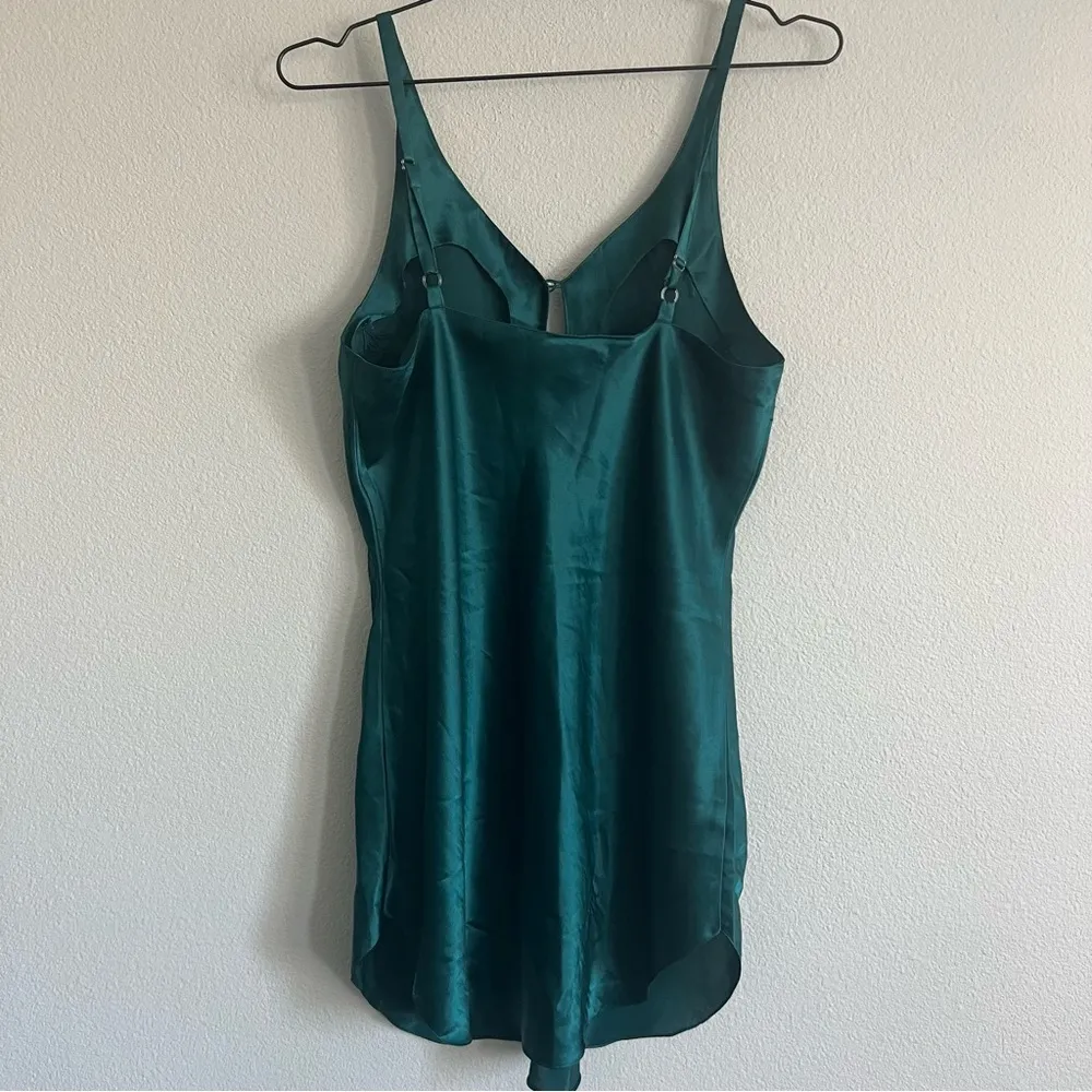Vintage Inner Mode Emerald Flower Chemise Green Size M - Image 3
