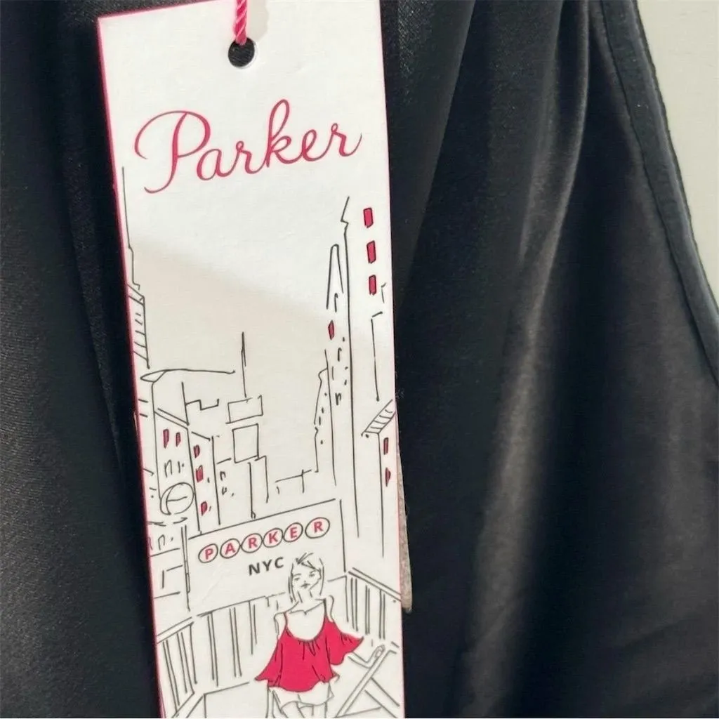 NWT Parker NYC One Shoulder Plaid Mini Dress Peggy Plaid Puff Sleeve XL Cocktail - Image 7