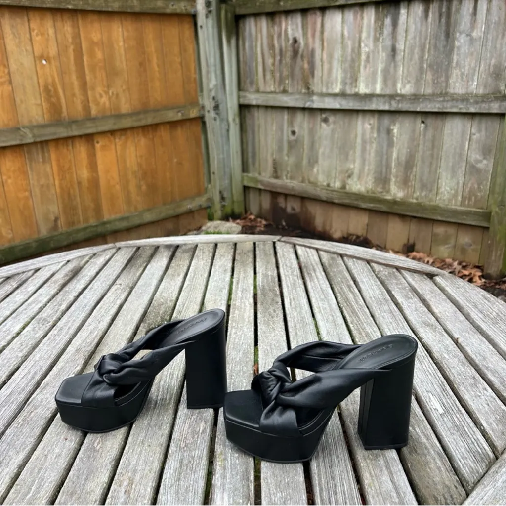 Open Edit Kaia Knot Platform Sandals‎ in black size 6.5 fall wedding guest - Image 4