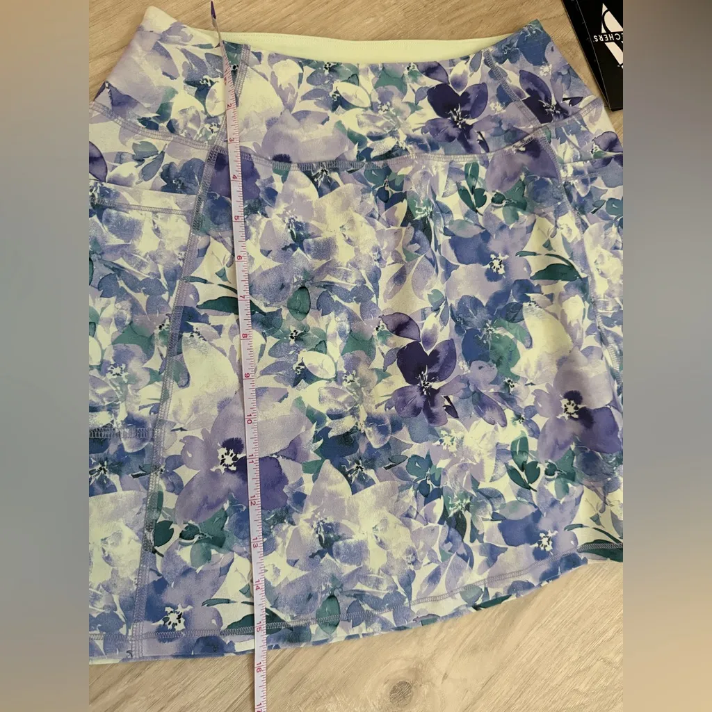 NWT Skechers Womens Go Walk High Waisted Pickleball Skort | Blue Floral | Small - Image 5
