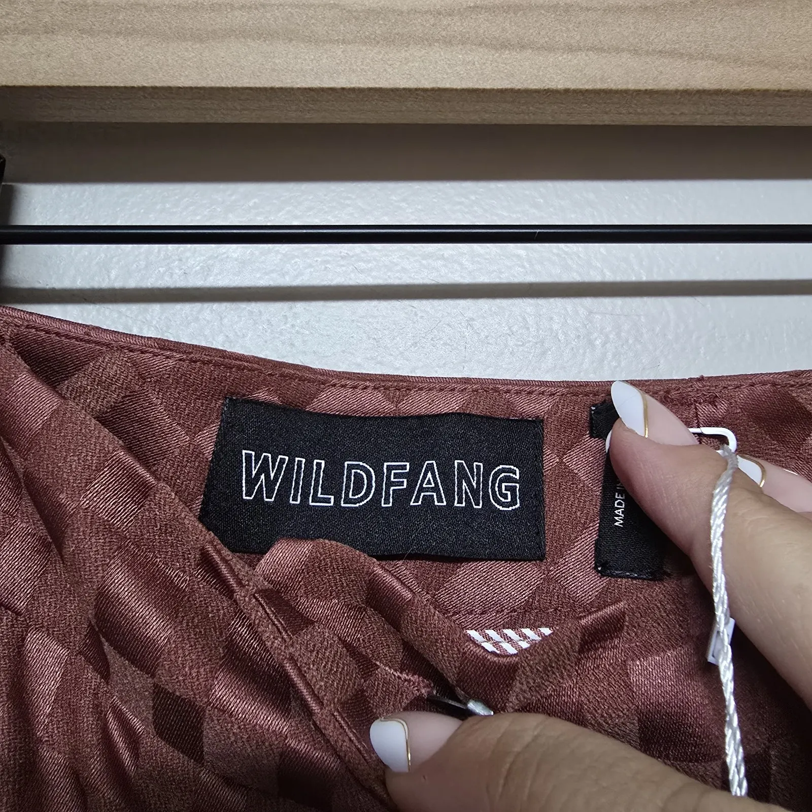 Wildfang Checker Satin Pants Brown‎ Checkered Tapered Trousers Sz 22W High Waist Brown - Image 4