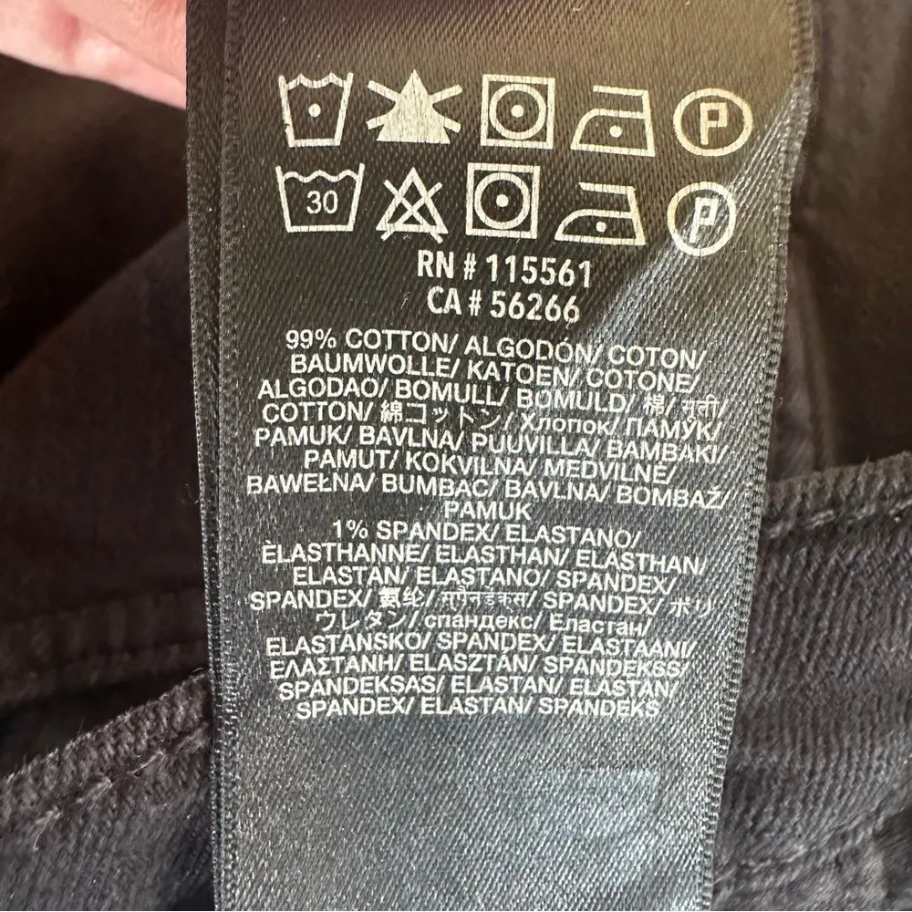 7 For All Mankind High Waist Cropped Straight Jeans Black Women’s 30 - Image 11