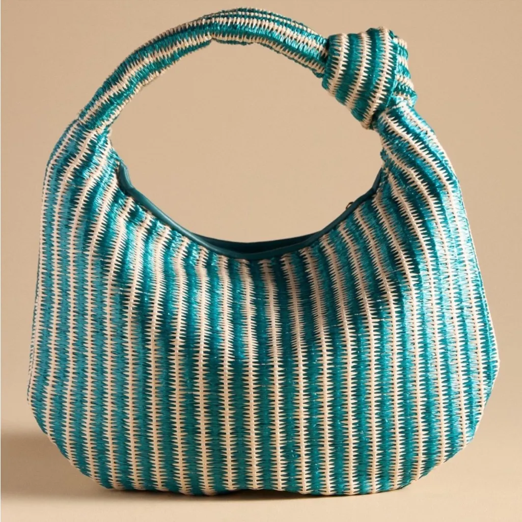 Anthropologie The Brigitte Satchel Bag Purse by Melie Bianco: Raffia Edition NWT - Image 3