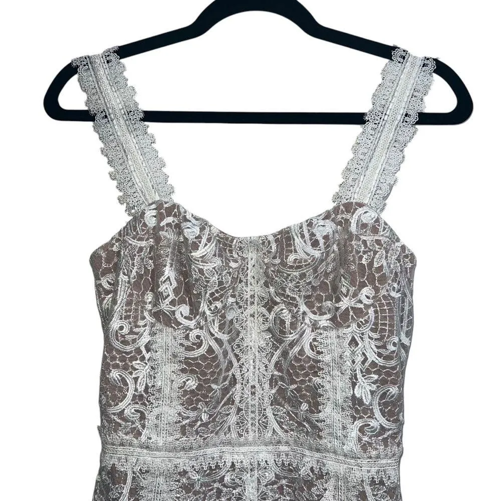 NEW NWOT Bronx & Banco Tiffany Blanc Lace Midi Dress In White - Image 4
