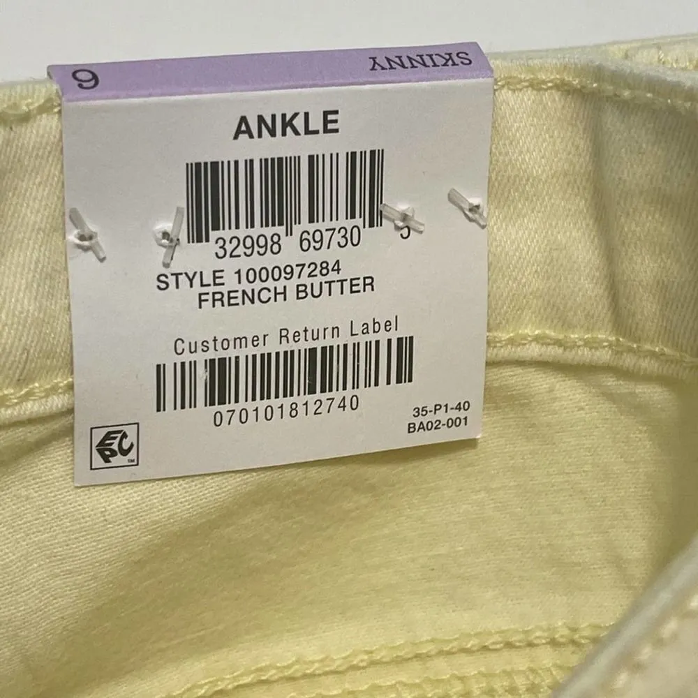Style & Co Skinny Ankle Jeans High French‎ Butter 6 - Image 12