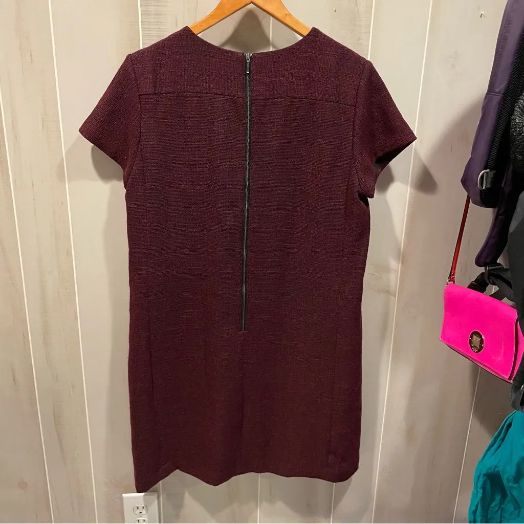 Sexy Banana Republic tweed red black office siren mini sheath whimsigoth dress - Image 6