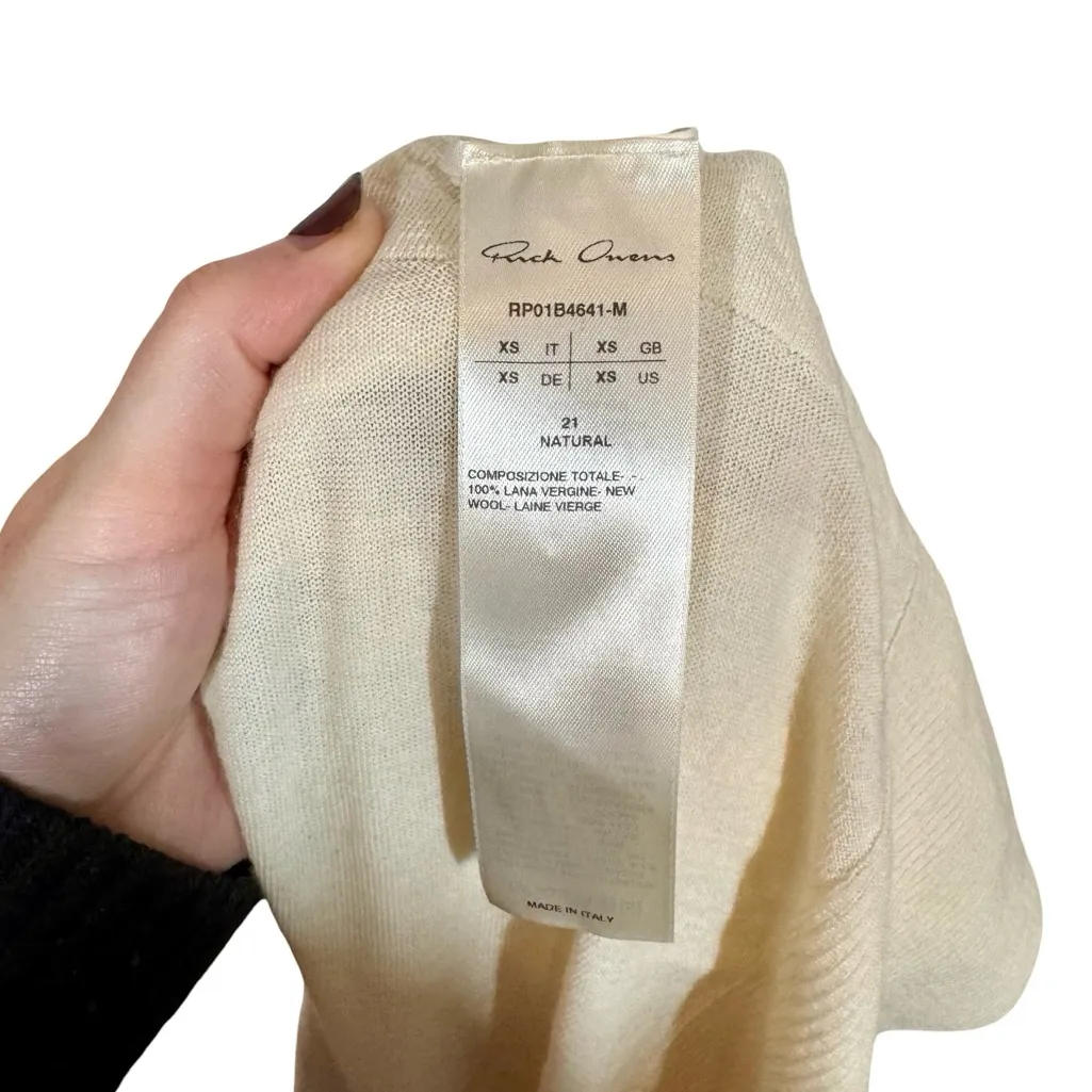 Rick Owens Fogachine SS22 Shawl Wrap Asymmetric Wool Cardigan FLAWED PLEASE READ Size XS - Image 9