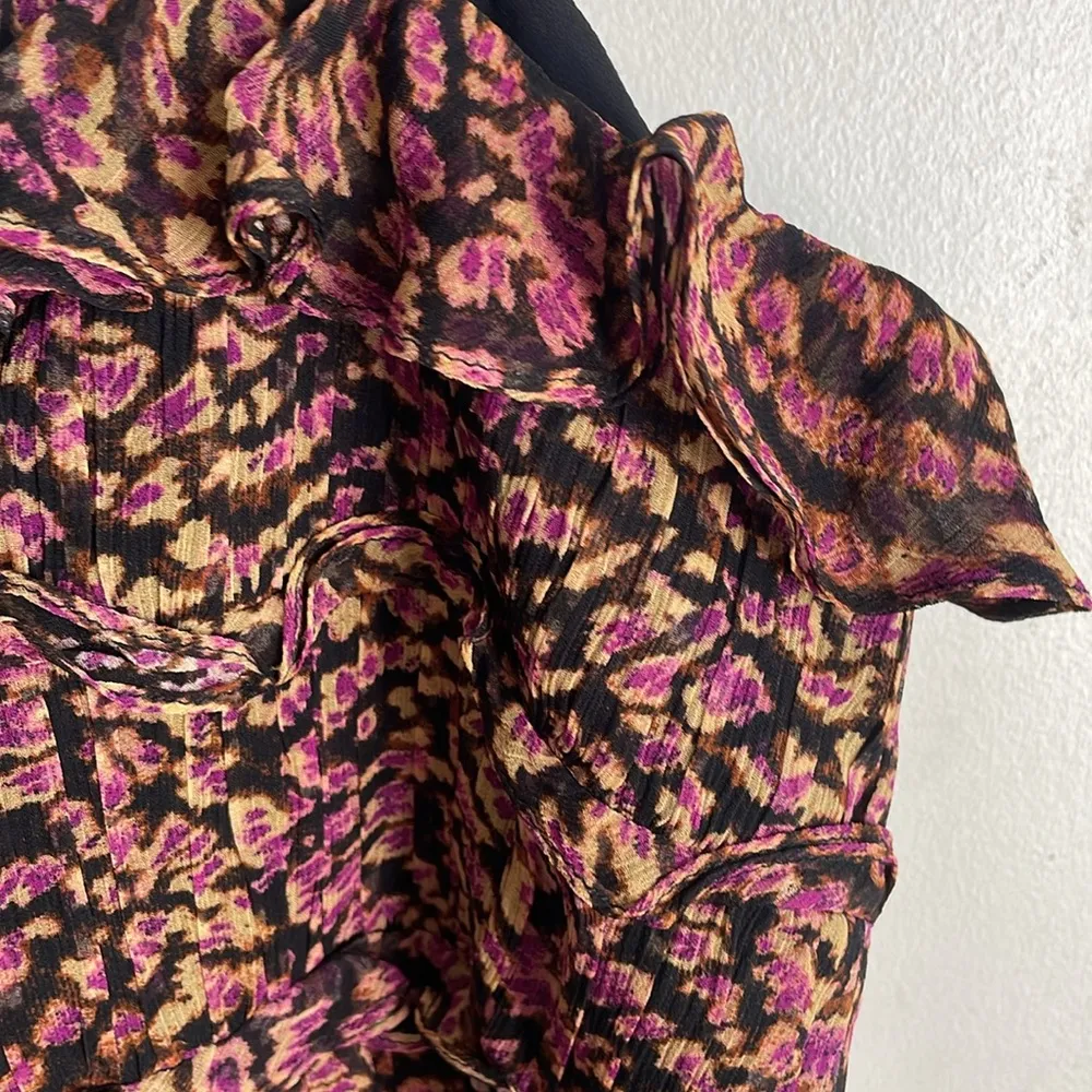 Ulla Johnson Della Silk Chiffon Top in Pomegranate - Image 13