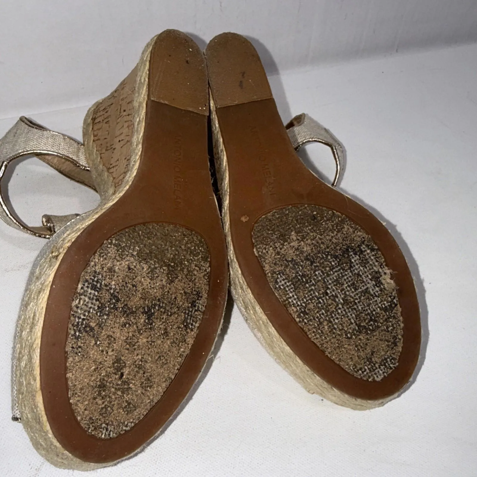 Antonio Melani Minimalist Espadrille Wedge Old Money Peep Toe Buckle Sandals 8.5 - Image 10