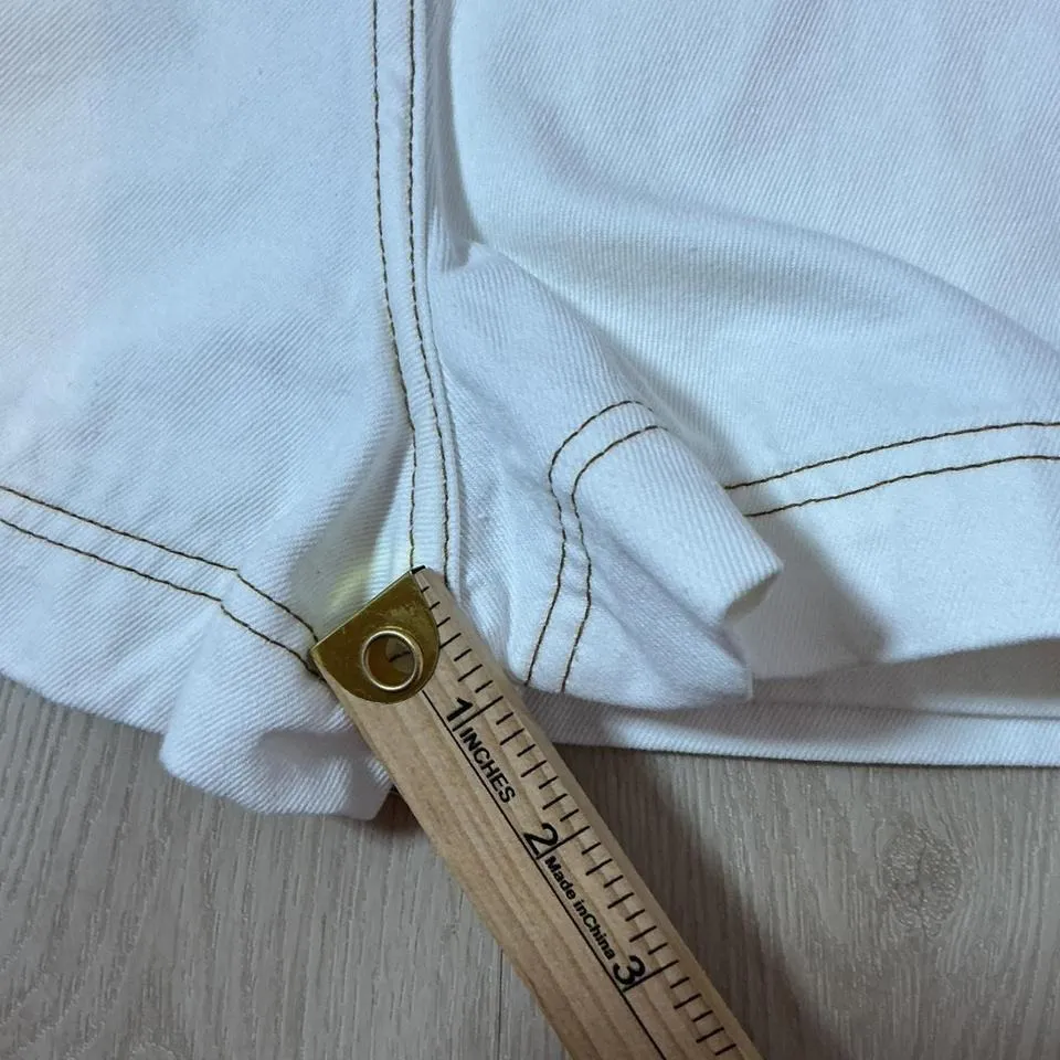 NWT Princess Polly Katlynne Denim Mini Skirt Skort White Size US 10 - Image 4