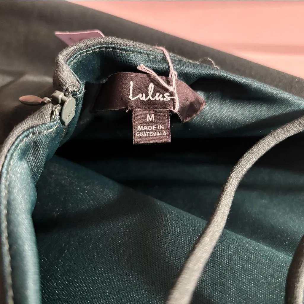 LuLus Believe in Love Forest Green Strappy Backless Skater Dress Size M Size M - Image 6