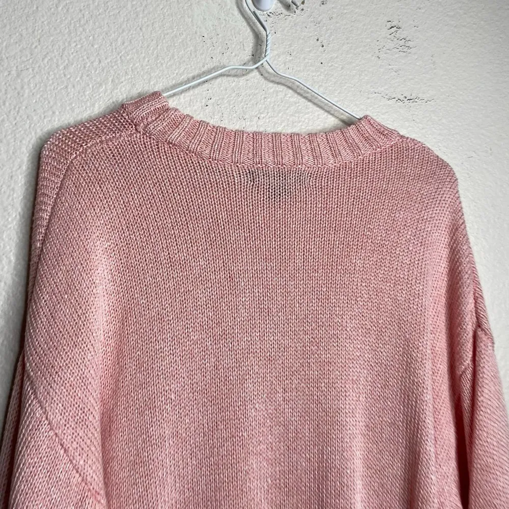 Something Navy Blush Pink Long Sleeve Knit Pullover Slouchy Sweater Size Medium - Image 10
