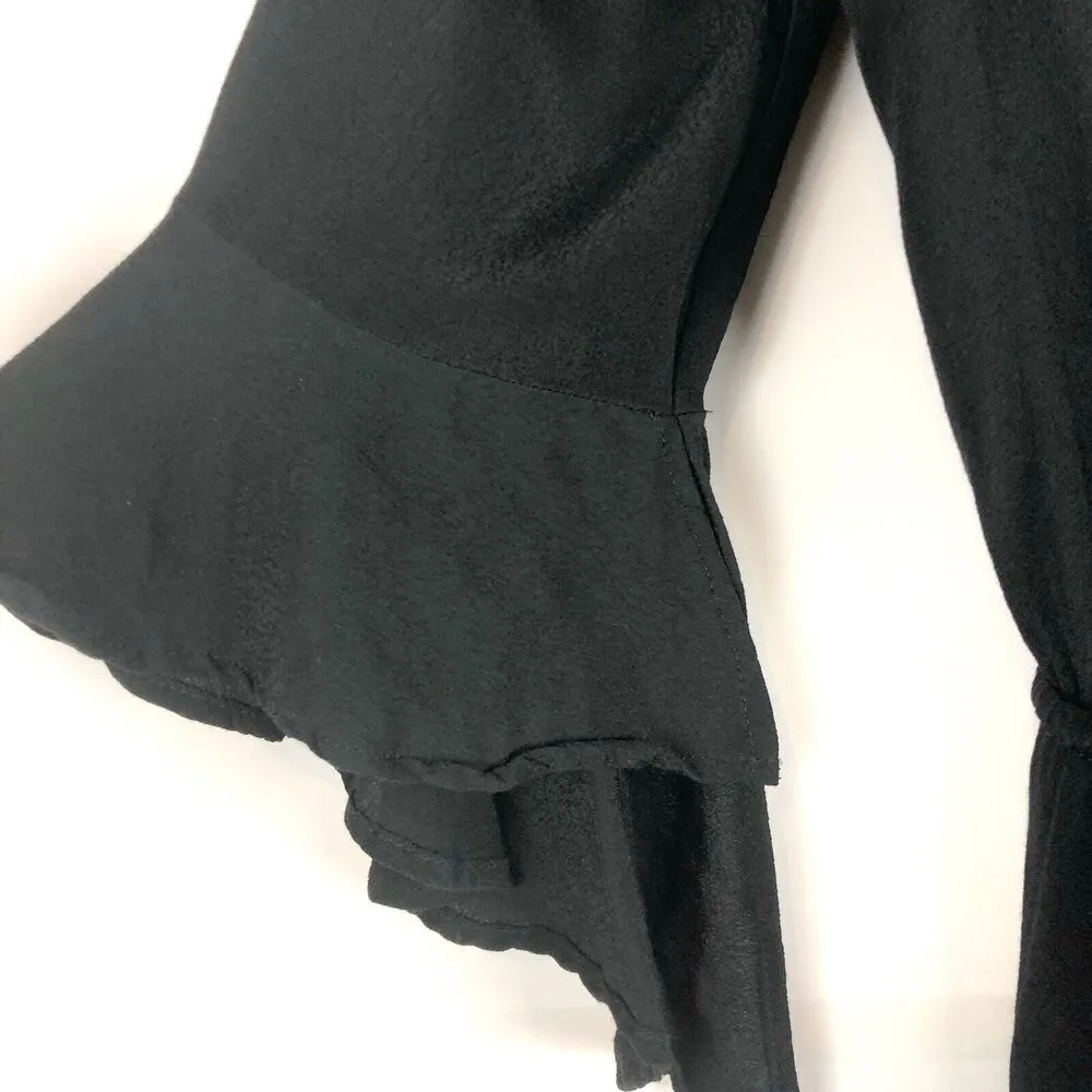 EXPRESS Black Bell Sleeve V Neck Romper XS - Image 4