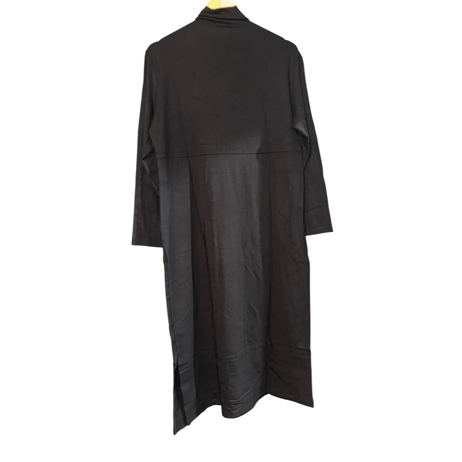 New Women with Control Jersey Midi Dress Tummy Control Turtleneck Large PETITE Black Size undefined - Image 6