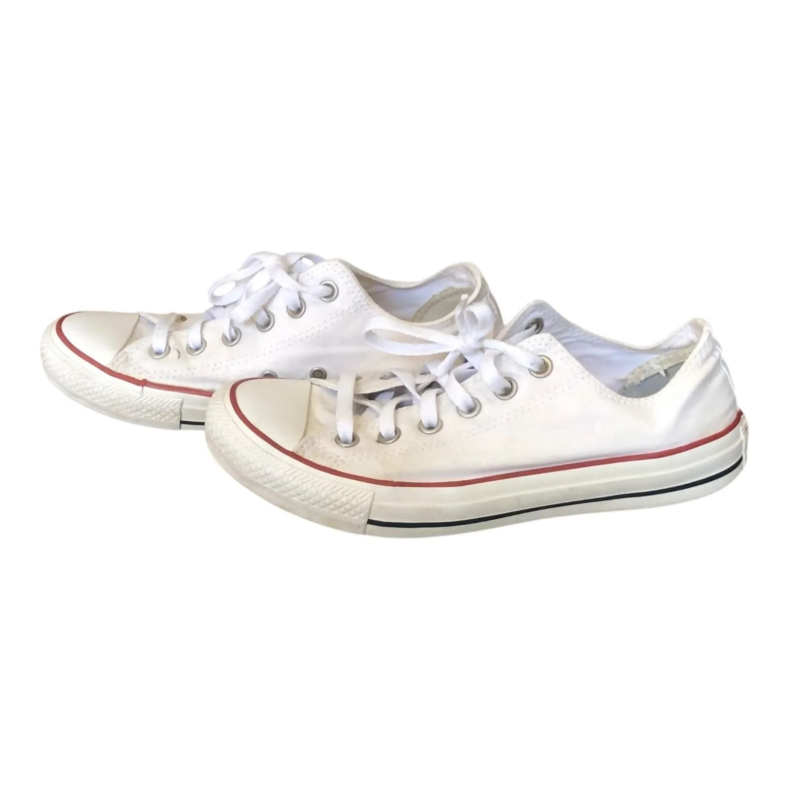 Convers All Star White Low Top Lace Up Sneakers Unisex Size Men 6 Women 8 - Image 4