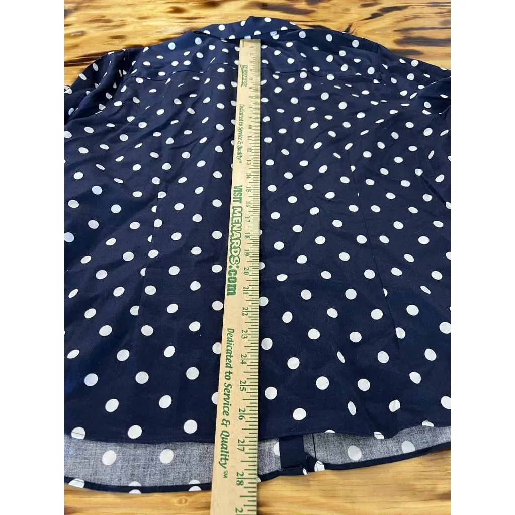 Chaps Women‎ Polka Dot Long Sleeve Button-Up Shirt Blue Size 2X No Iron Career - Image 8