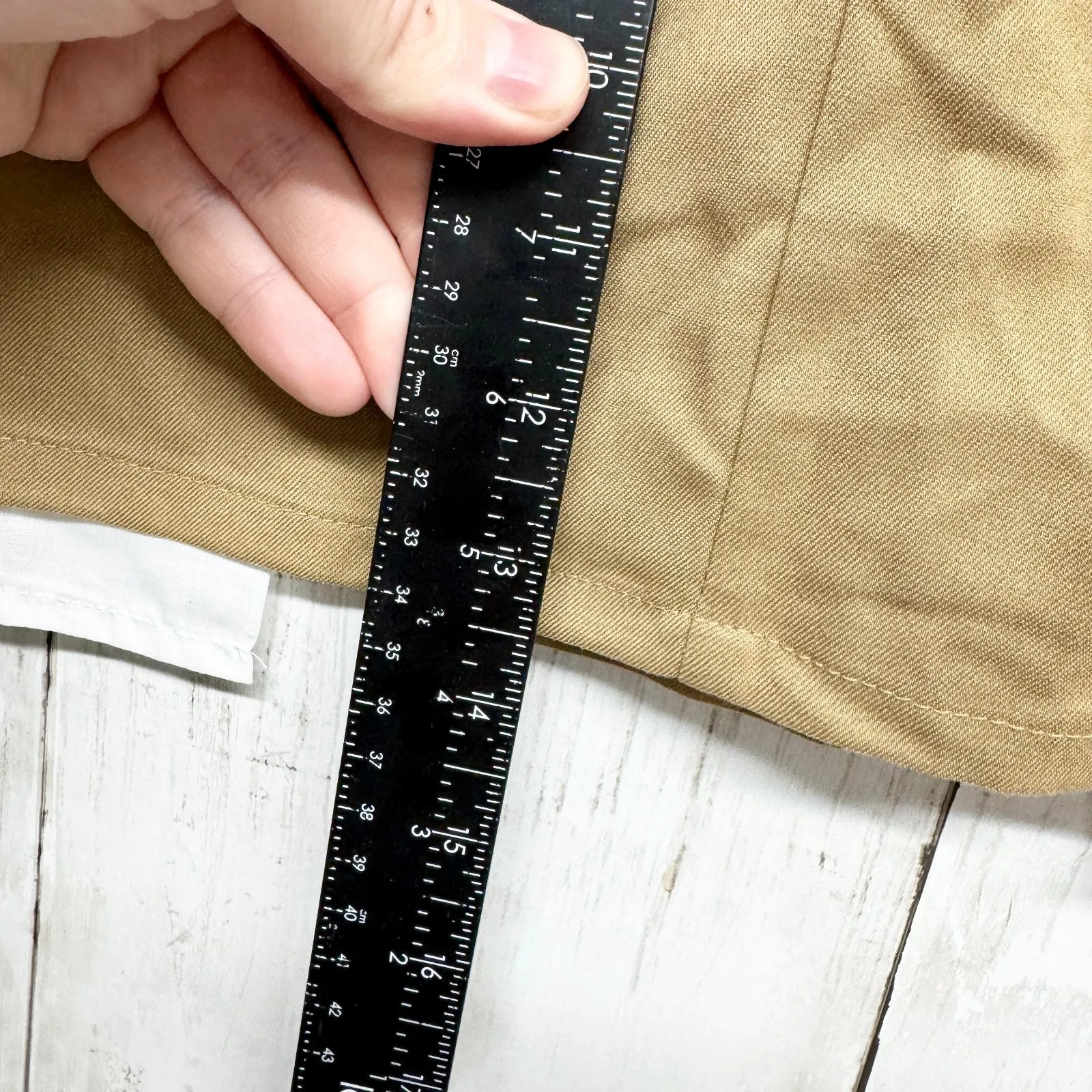 H&M Divided Skirt Women Size Small Tan Linen Mini Pockets Business Preppy - Image 6