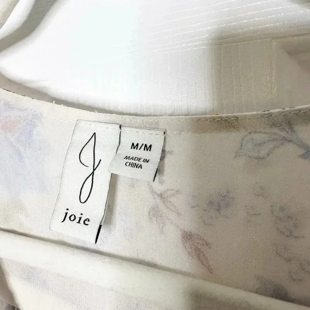 JOIE Cropped Floral Blouse V-Neck Size Medium Cottagecore Homestead‎ - Image 2